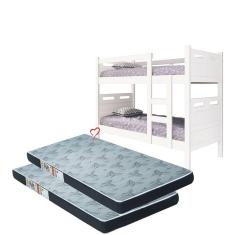 Beliche Duas Camas Jaspe Solteiro e Colchões -Branca