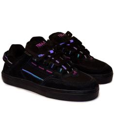 Tênis Tesla Coil Preto Roxo Refletivo