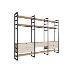 guarda-roupa closet modulado industrial philly 5 gv cedro e off white
