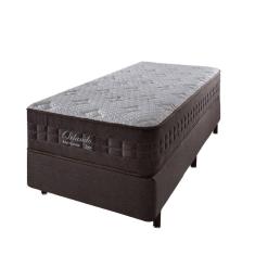 Cama Box Solteiro Twin Size + Colchão Molas Ensacadas Marrom