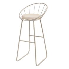 Banqueta Alta Champanhe Sunset Estofada Macio Decor Industrial Champanhe/Facto Pérola