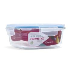 Pote Vidro Hermético Tampa Plástico Marmita Fitness Mantimentos Quenti