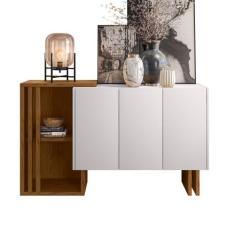 Aparador Buffet Para Sala De Jantar 1,31m Com 3 Portas Berlim Ype Off 