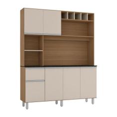 Cozinha Compacta Alice Com 6 Portas 1 Gaveta Cor Carvalho Off White Po