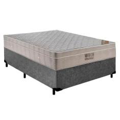 Cama Box Casal Suede + Colchão Ortobom Airtech Molas Ensacadas 65x138x