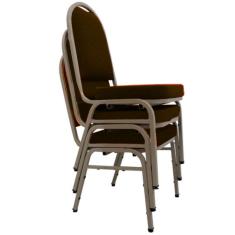 03 Cadeiras para Hotel e Auditório Linha Hotel Marrom