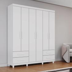 Guarda Roupa Casal 6 Portas 4 Gavetas Califórnia