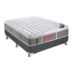 Cama Box Casal: Colchão Molas Pocket Ensacadas Castor Light Stress Oxy