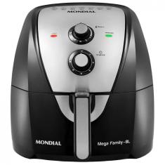 Fritadeira Elétrica Sem óleo Air Fryer Mondial Mega Family Afn-80-bi 8l Preto Com Inox 110v