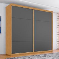 Guarda Roupa 2 Portas e 4 Gavetas Quatis Naturalle Grafite - CASA H