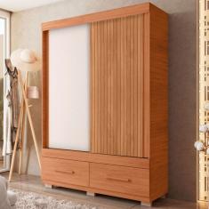 Guarda-Roupa Solteiro Sereno 2 Portas 2 Gavetas Freijó/Off White - Caemmun