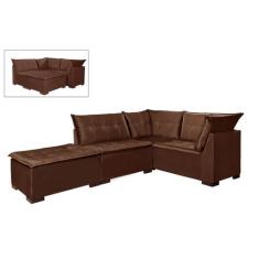 Sofá de Canto Saturno 5 Lugares com Puff 186cm x 186cm Tecido Suede Ai