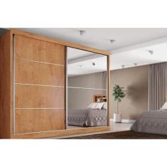 Guarda Roupa Casal 2 Portas de Correr e 4 Gavetas c/ 1 Espelho Verona 