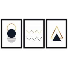 Conjunto Quadros Decorativos 3 pçs 40x60 Formas 3 - Arte na Arte