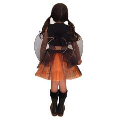 Kit Fantasia Infantil Hallowen Menina Saia e Asa Fofo Barato Dia das B
