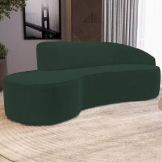 Sofá 3 Lugares Curvo Sala de Estar Living Firenze Direito D02 Veludo V