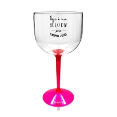 6 Taças Gin com Base Rosa Acrílico Personalizada Enfermagem
