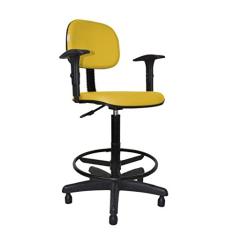 Cadeira Caixa Alta Secretária - Balcão - Portaria - Com Braço Corao Amarelo