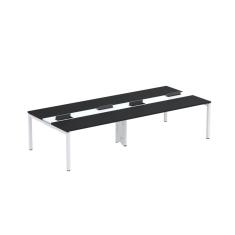 Mesa de Plataforma Dupla para 4 Pessoas Corporativa 160x140/4p Pdc16/14/4p Preto/Branco