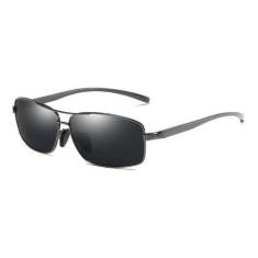 Óculos De Sol Aoron Retangular Polarizado Proteção Uv400, Cinza, Claro