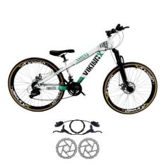 Bicicleta Vikingx Tuff 25 Quadro Aluminio 24V Freio Hidraulico Diantei