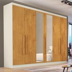 Guarda Roupa Casal Espelho 6 Portas 6 Gav Oslo Made Marcs