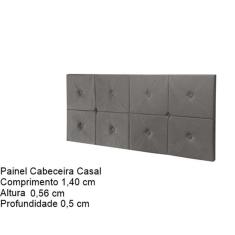 Painel Cama Box Botão Casal 1,40 Elegance Cor Cinza Comprar