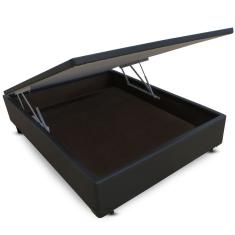 Cama Box Cama Baú Casal Preto Premium 138x188x41