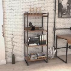 Estante para Livros Industrial 145cmx60cm 4 Prateleiras Kuadra