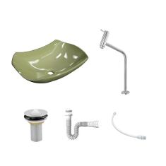 Kit Cuba L42 C/Torneira Link 1062 Metal + Válvula 1`` (2,6cm) + Sifão Pvc + Flexível
