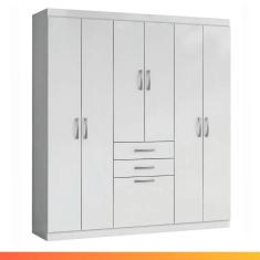 Guarda Roupas Casal 7 Portas 2 Gavetas Lisboa Aramóveis Branco