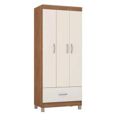 Guarda Roupa Solteiro Ambiente Prince Amêndola Touch Off White  Demóbi