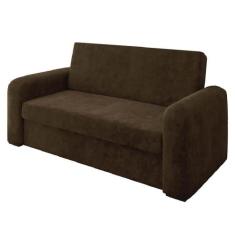 Sofá Cama Versátil 2 Lugares Veludo Selmer Marrom - SELMER ESTOFADOS