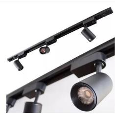 Trilho Eletrificado 2m + 3 Spot Led 10w 3000k Bivolt Preto - GalaxyLED