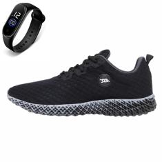 Tenis Feminino Academia Caminhada Ortopêdico Esporte de Amarrar + Relógio-Feminino