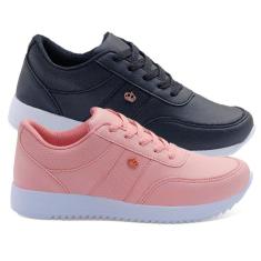 Tênis Feminino Casual FXB Antiderrapante Conforto Kit2-Feminino
