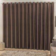 Cortina 2 Mts Sala Quarto Escritório Ráfia Trilho Suisso Baratissima Tabaco