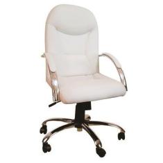 Cadeira Escritório Day Presidente Giratória Cromada Reclínio Rodas Ant