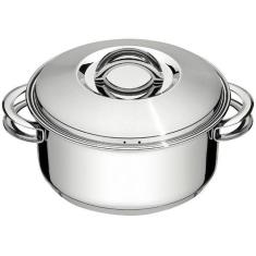 Panela Caçarola 28cm 7,1L Grande Tramontina Solar Rasa em Aço Inox Fun