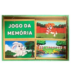 Jogo da Memória Animais Brinquedo Educativo em Madeira