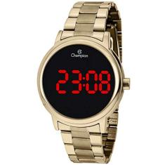 Relógio Digital, Champion, Feminino, CH40115H,pulseira em aço Dourado