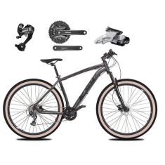    Bicicleta Aro 29 Ksw Xlt 27v Câmbios Shimano Altus Freios Hidráulicos Garfo Com Trava Pneu Bege - Grafite