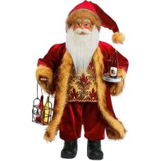 Boneco Natal Papai Noel Sommelier Tecido 41cm