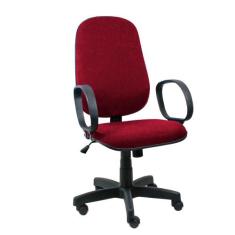 Cadeira Presidente Operativa Com Braço Tecido Vermelho - Ultra Móveis