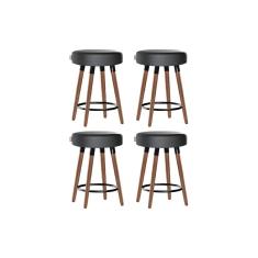 Kit 4 Bancos Moderno Pé Palito Roma Slim Asfalto 50cm