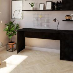 Mesa para Escritório 160cmx47cm 25mm Bramov Móveis Preto