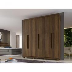 Roupeiro Milão 6 Portas 3 Gavetas Benetil Cor:imbuia