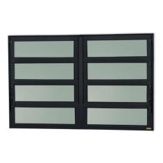 Janela de Alumínio Basculante 2 Seções 80x120cm Vidro Mini Boreal Elit