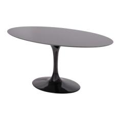 Mesa Saarinen Oval São Gabriel 160x90cm - Base Preta - mgsaarinen