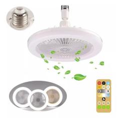 Ventilador De Teto Lampada Led com Controle Remoto Para Escritorio Qua